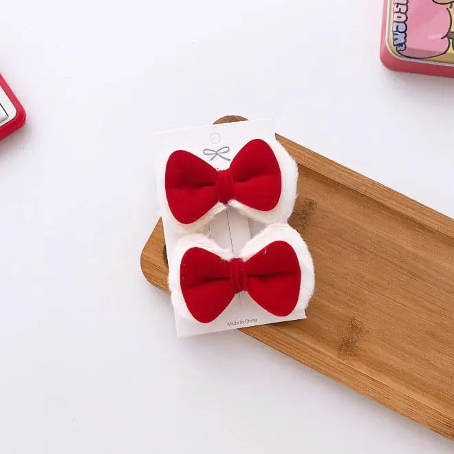 Miso - Korean Children Fashion - #kidsshorts - Christmas Ribbon Pin - 2