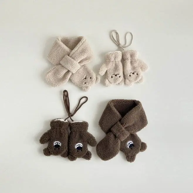 Miso - Korean Children Fashion - #kidsstore - Trio Muffler Gloves Set - 5