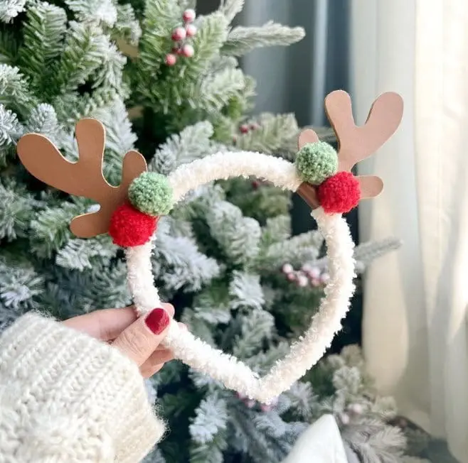 Miso - Korean Children Fashion - #magicofchildhood - Pom Rudolph Hairband - 2