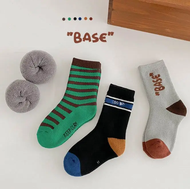 Miso - Korean Children Fashion - #todddlerfashion - 1574 Base Socks Set - 4