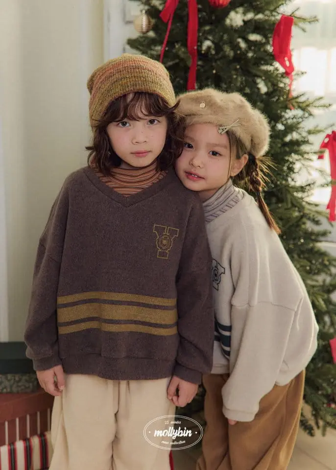 Mollybin - Korean Children Fashion - #discoveringself - Nerd V Neck Sweatshirt - 5
