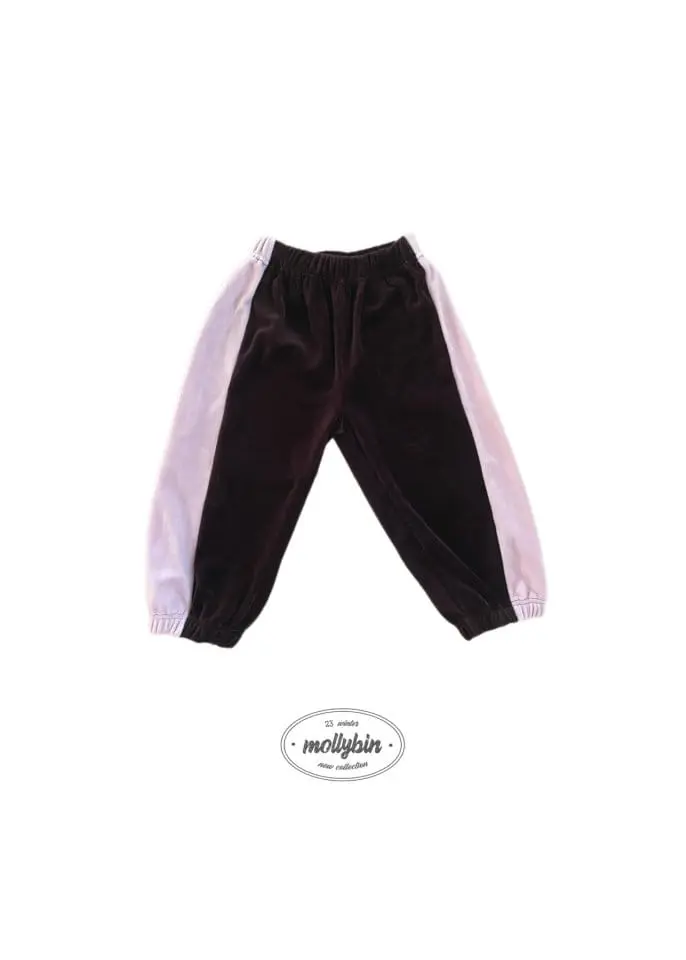 Mollybin - Korean Children Fashion - #kidsstore - Track Velvet Top Bottom Set - 2