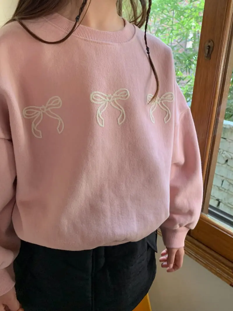 Momo Ann - Korean Children Fashion - #stylishchildhood - Ribbon Sweatshirt - 4