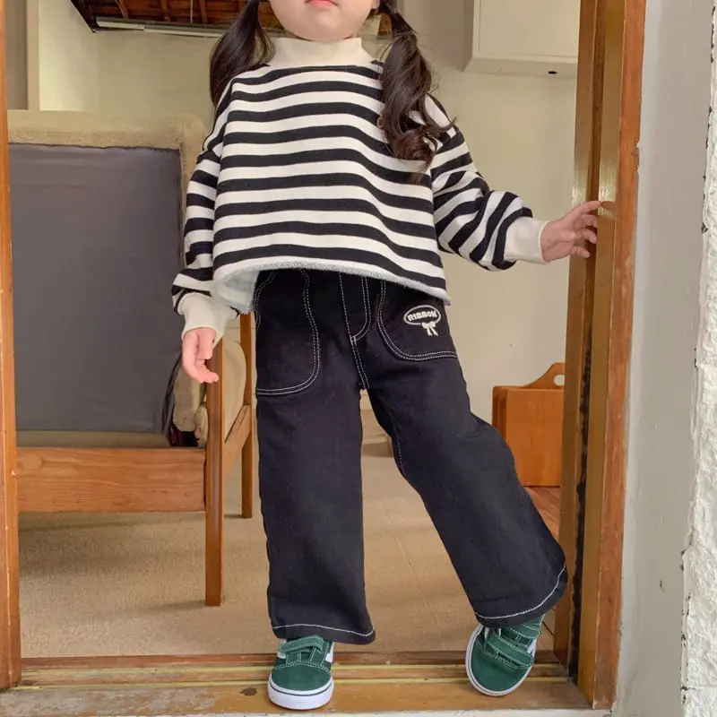 Momo Ann - Korean Children Fashion - #childrensboutique - Black Stitch Pants - 3