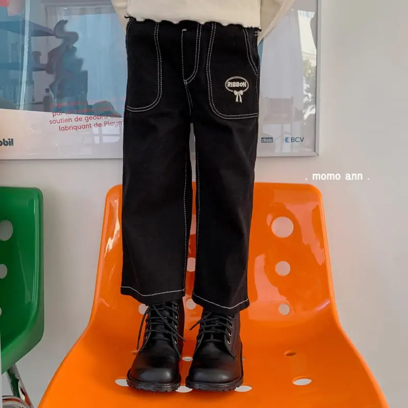 Momo Ann - Korean Children Fashion - #childrensboutique - Black Stitch Pants - 4