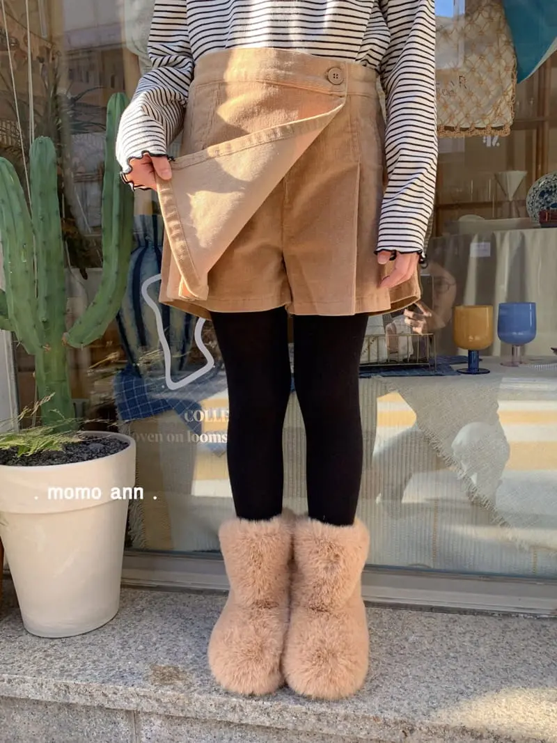 Momo Ann - Korean Children Fashion - #discoveringself - Rib Wrinkle Skirt Pants - 2