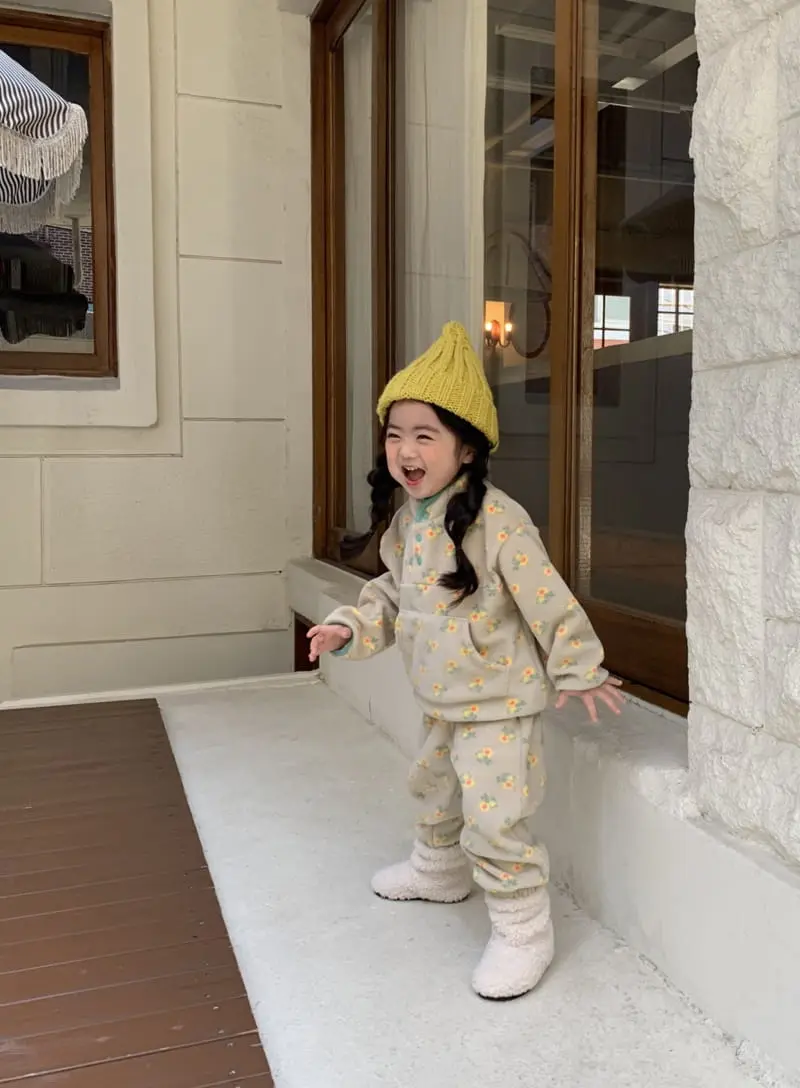 Momo Ann - Korean Children Fashion - #fashionkids - Fleece Top Bottom Set - 11