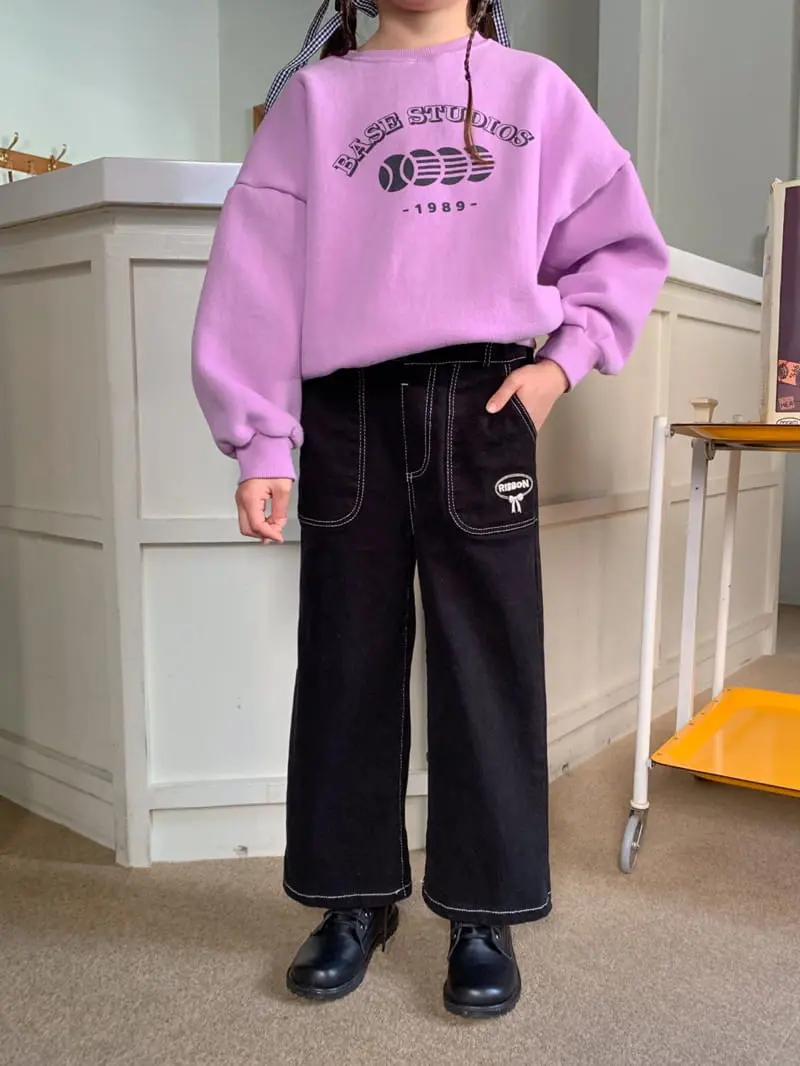 Momo Ann - Korean Children Fashion - #kidsstore - Black Stitch Pants - 8