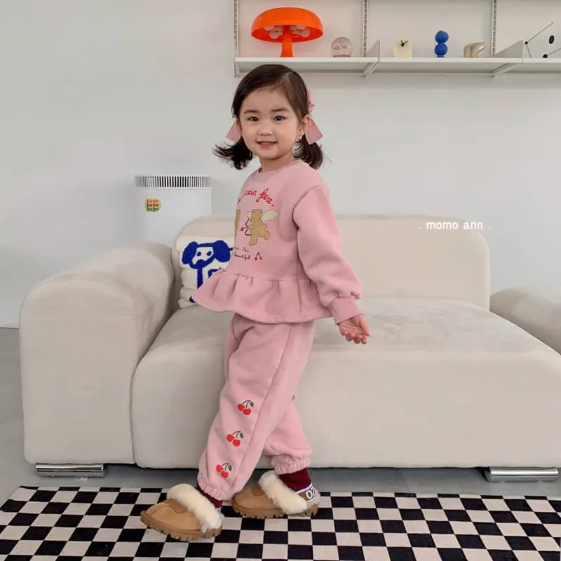 Momo Ann - Korean Children Fashion - #kidzfashiontrend - Cherry Bear Top Bottom Set