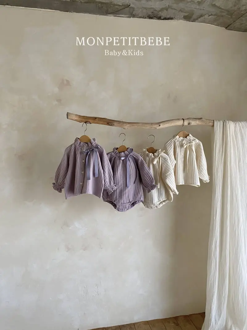 Mon Petit Bebe - Korean Baby Fashion - #babyfever - Bebe Ribbon Body Suit - 12