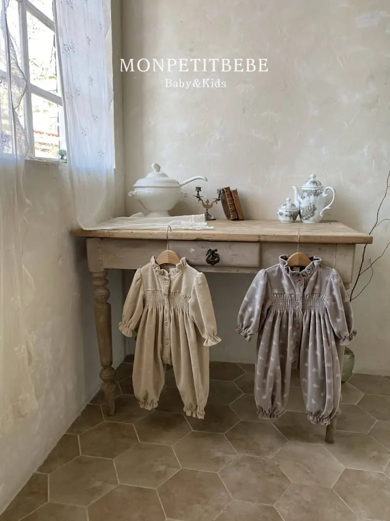 Mon Petit Bebe - Korean Baby Fashion - #babyoutfit - Bebe Smoke Veloure Body Suit - 3