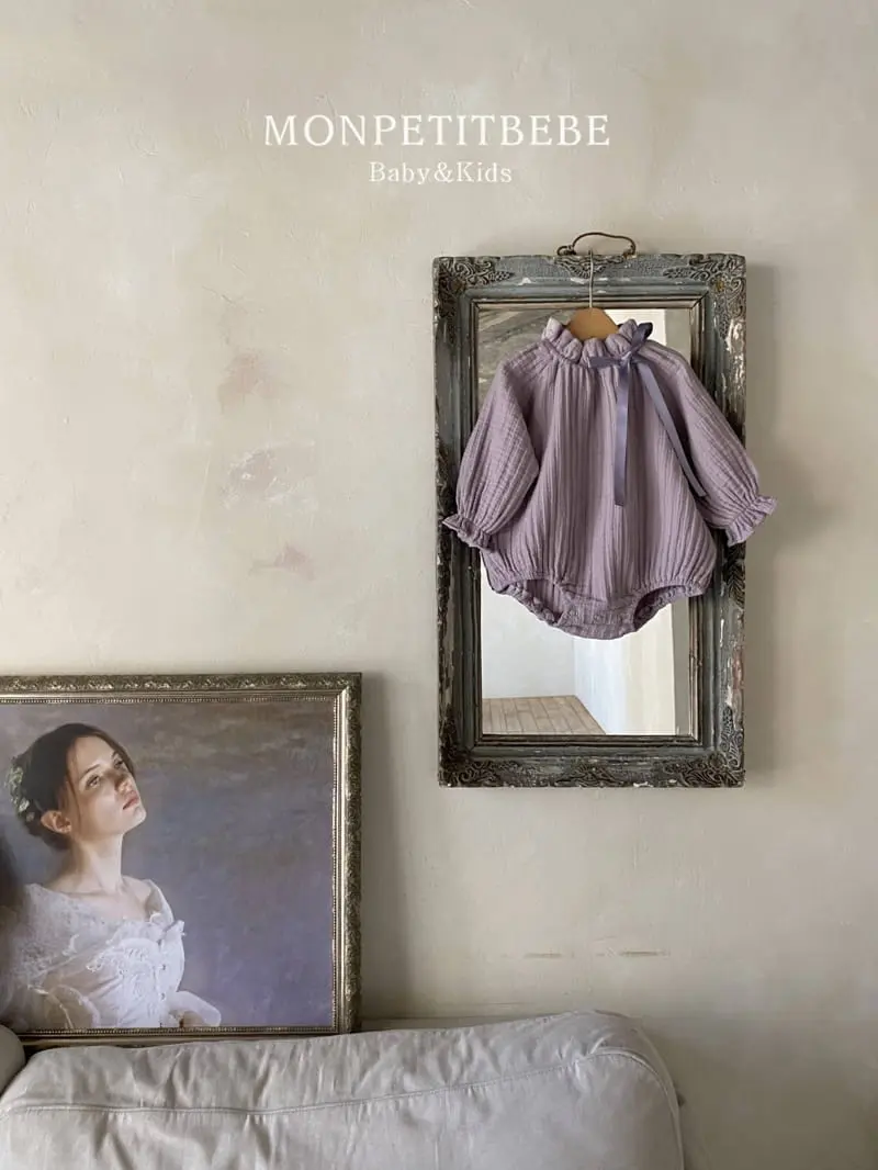 Mon Petit Bebe - Korean Baby Fashion - #babyoutfit - Bebe Ribbon Body Suit - 4