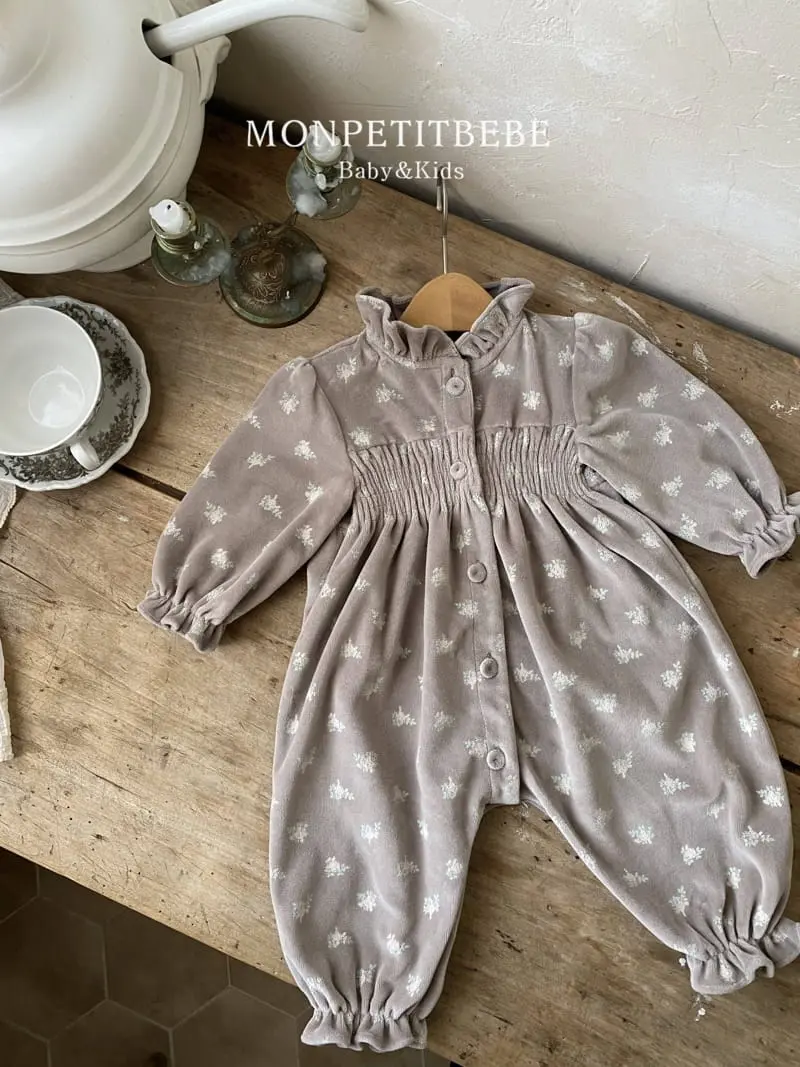 Mon Petit Bebe - Korean Baby Fashion - #babywear - Bebe Smoke Veloure Body Suit - 5