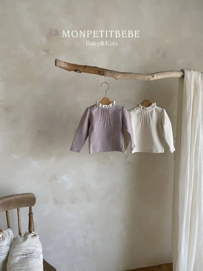 Mon Petit Bebe - Korean Children Fashion - #Kfashion4kids - Pintuck Lace Tee - 4