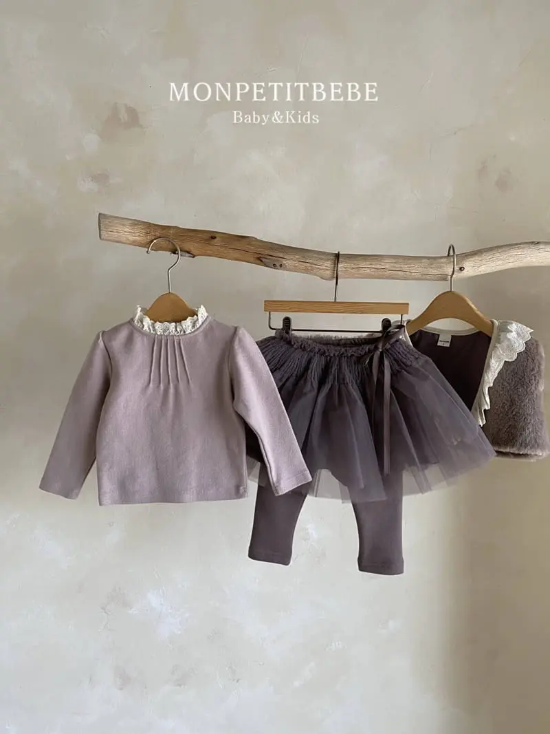 Mon Petit Bebe - Korean Children Fashion - #minifashionista - Pintuck Lace Tee - 6