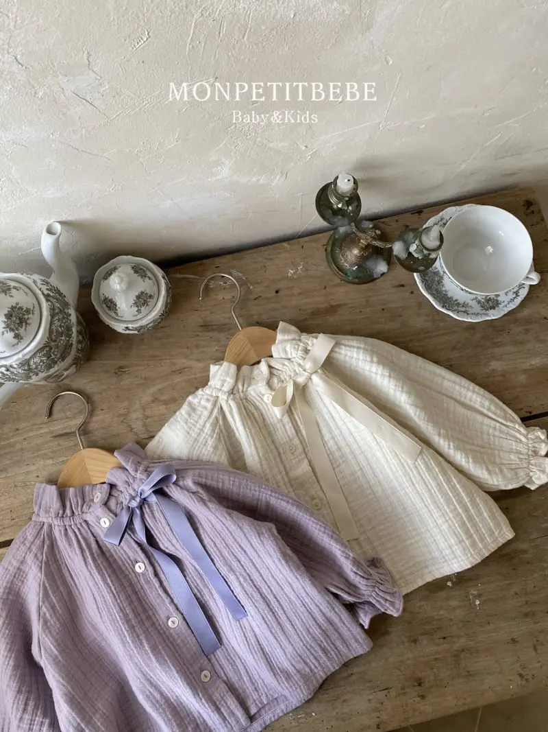 Mon Petit Bebe - Korean Children Fashion - #prettylittlegirls - Ribbon Blouse - 8