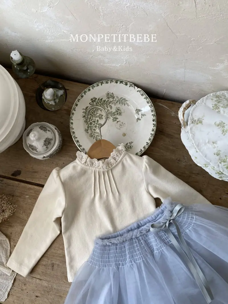 Mon Petit Bebe - Korean Children Fashion - #stylishchildhood - Pintuck Lace Tee - 10