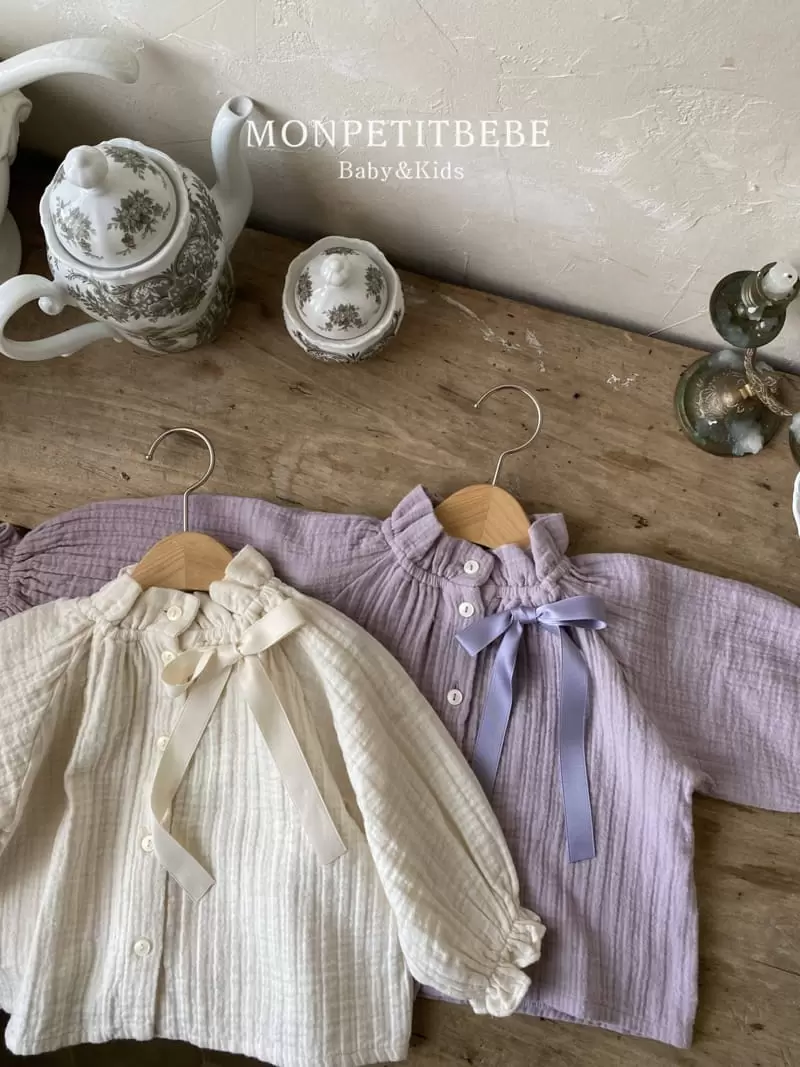 Mon Petit Bebe - Korean Children Fashion - #todddlerfashion - Ribbon Blouse - 9