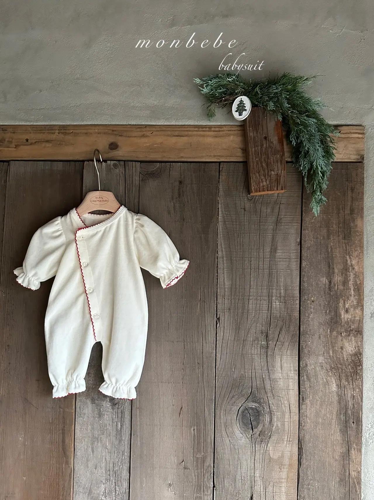 Monbebe - Korean Baby Fashion - #babyclothing - Veloure Grace Bodysuit