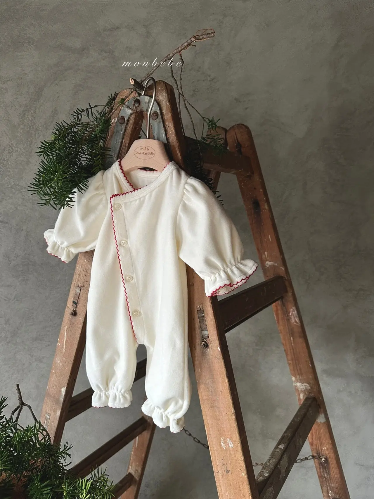 Monbebe - Korean Baby Fashion - #babyfashion - Veloure Grace Bodysuit - 2