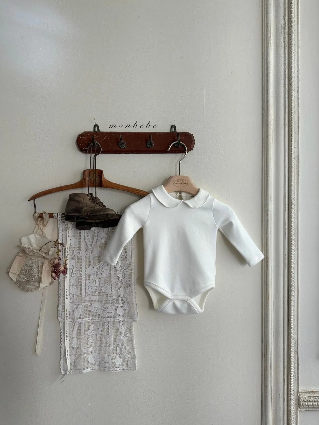 Monbebe - Korean Baby Fashion - #babyfashion - W Collar Bodysuit - 3
