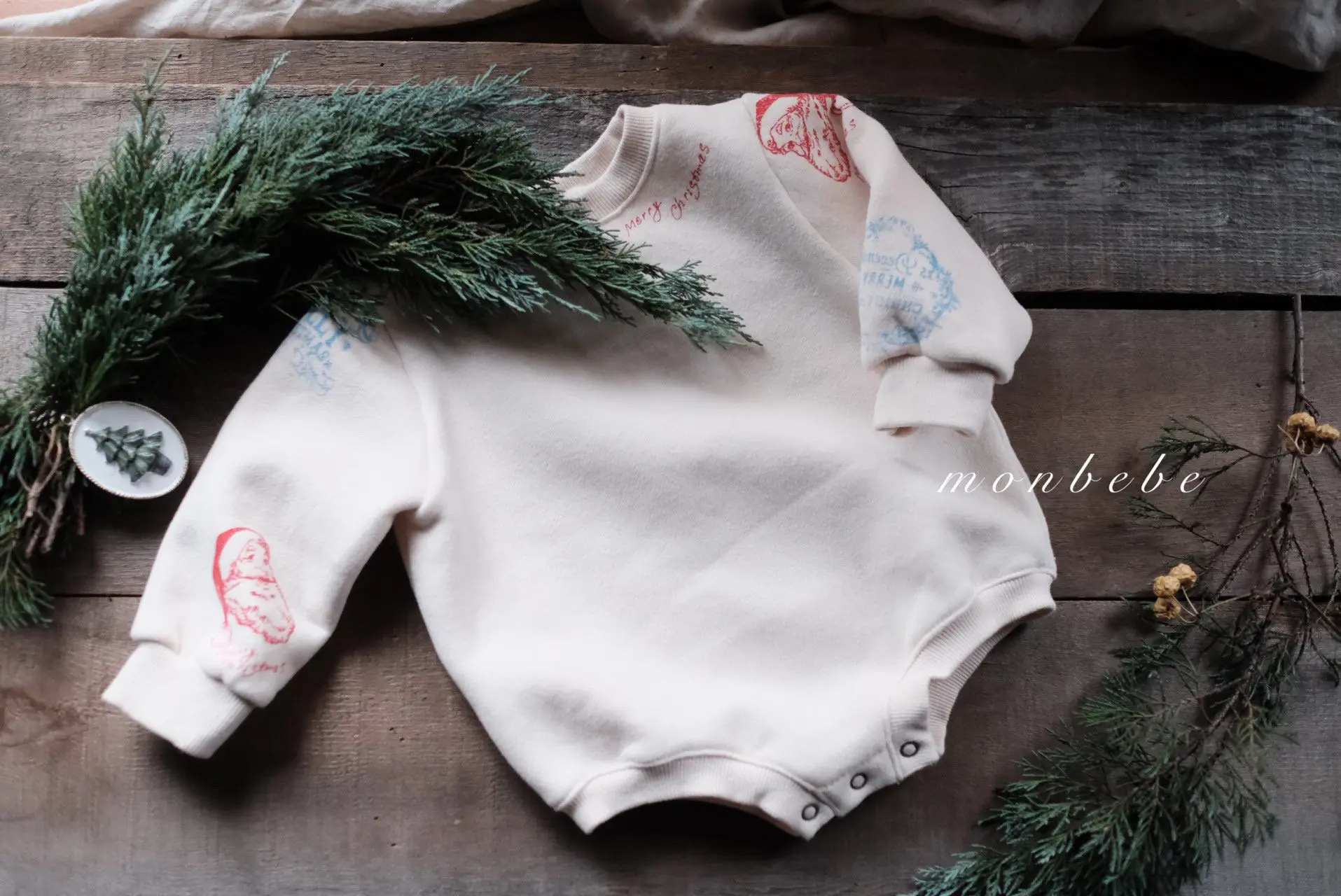 Monbebe - Korean Baby Fashion - #babyfashion - Santa Bodysuit - 4