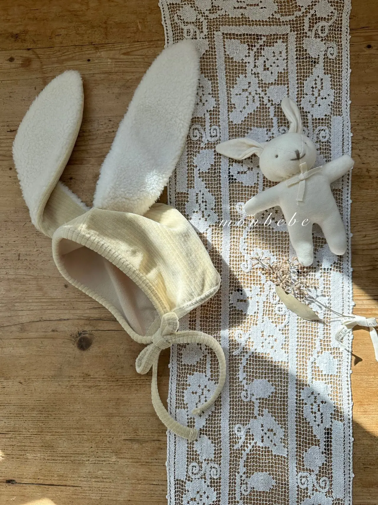 Monbebe - Korean Baby Fashion - #babyfever - Macadamia Bunny Bonnet - 6
