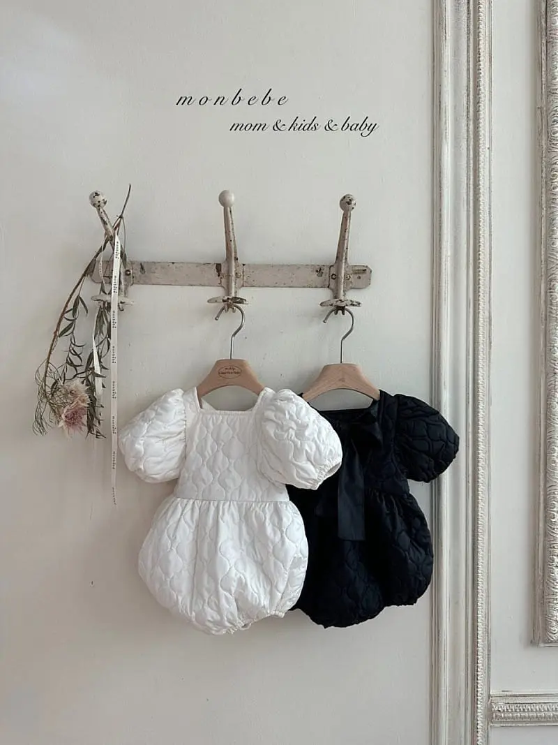 Monbebe - Korean Baby Fashion - #babyfever - Quilting Bong Bong Body Suit - 3