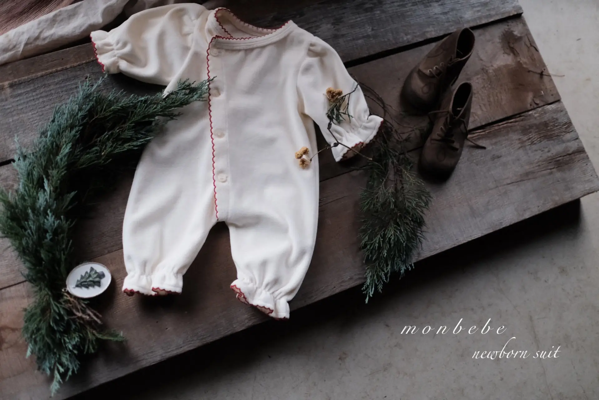 Monbebe - Korean Baby Fashion - #babyootd - Veloure Grace Bodysuit - 7