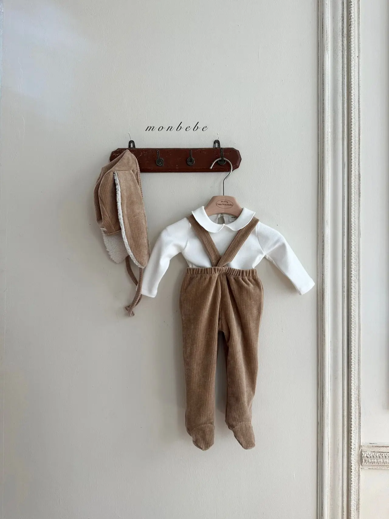 Monbebe - Korean Baby Fashion - #babyootd - Macadamia Dungarees Pants - 9