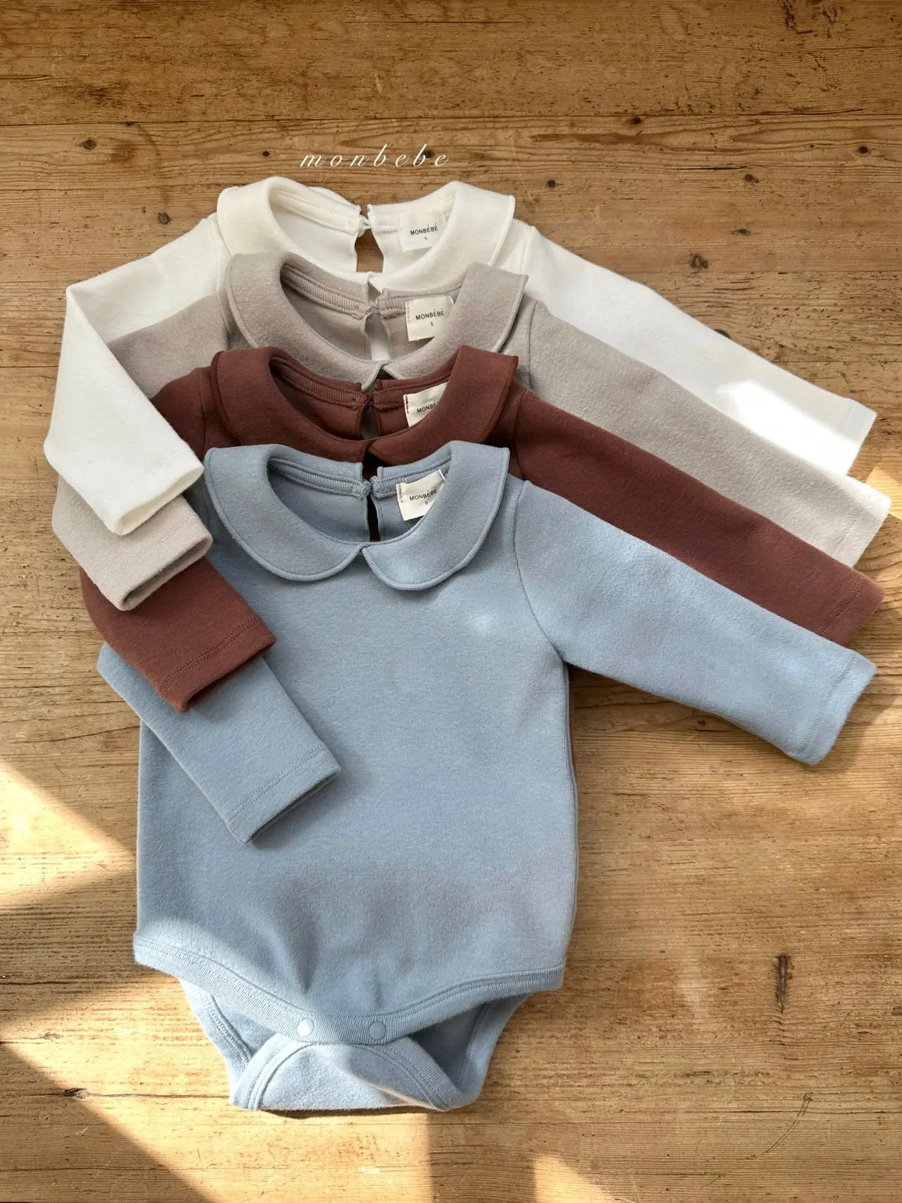 Monbebe - Korean Baby Fashion - #babyoutfit - W Collar Bodysuit - 10