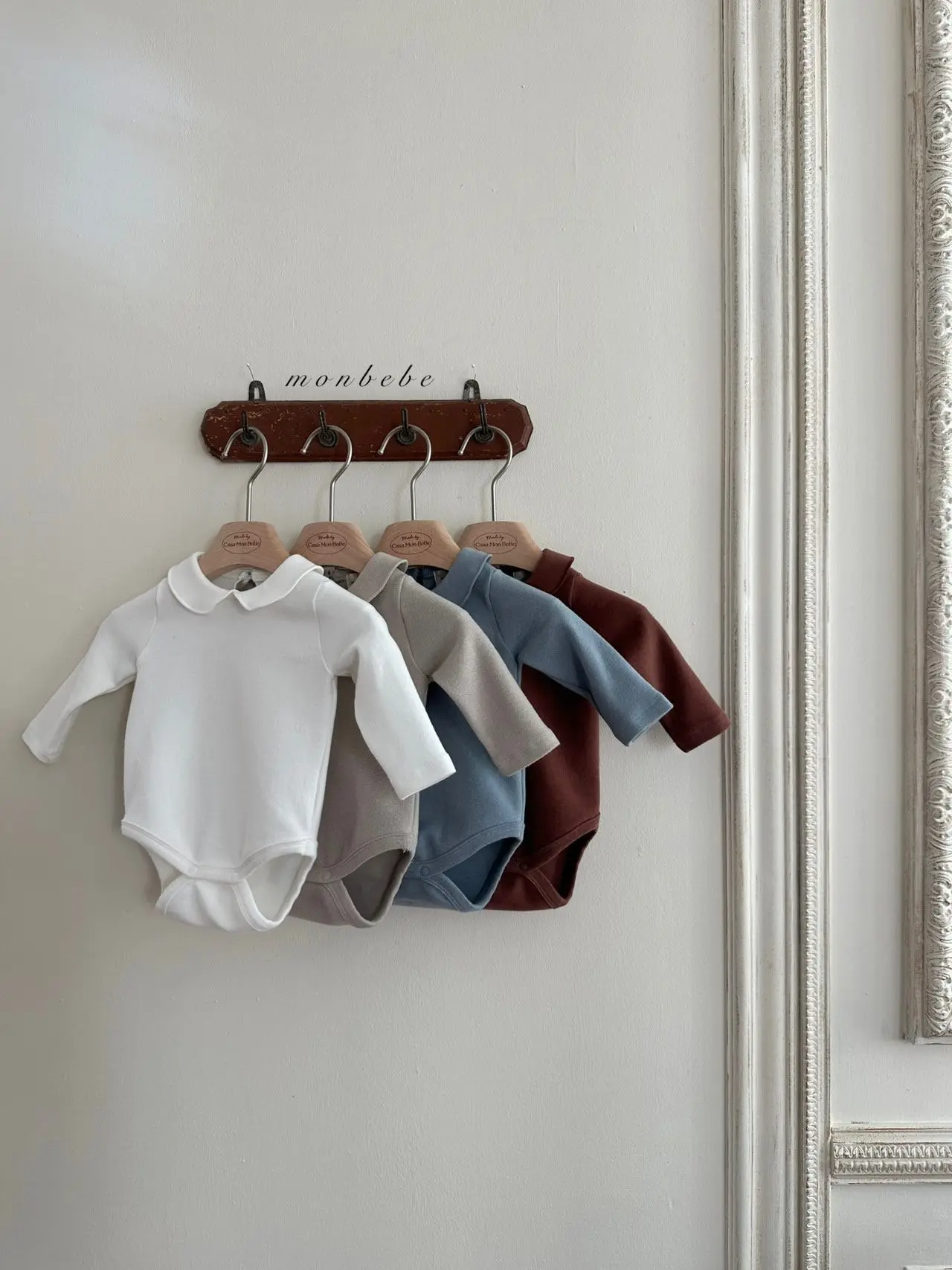 Monbebe - Korean Baby Fashion - #babyoutfit - W Collar Bodysuit - 9