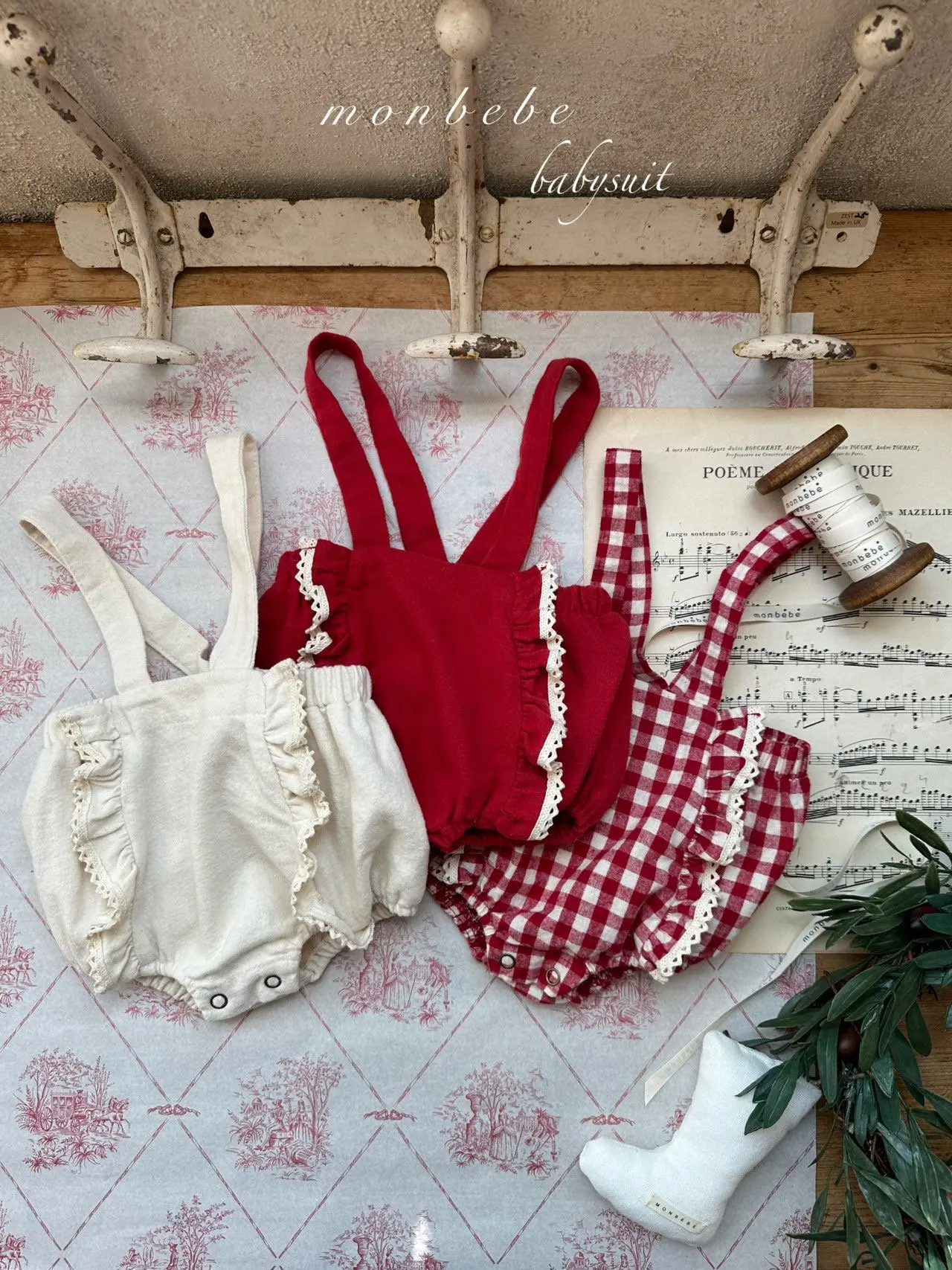 Monbebe - Korean Baby Fashion - #onlinebabyshop - Candy Dungarees Bloomer - 11
