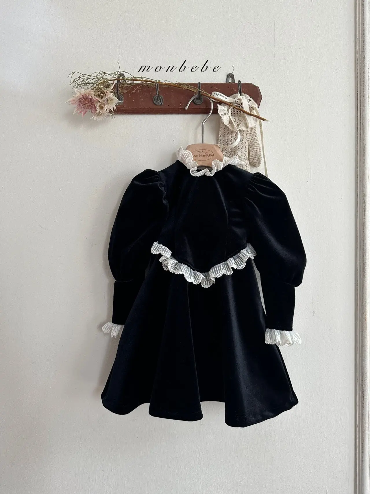 Monbebe - Korean Children Fashion - #littlefashionista - Velvet One-piece