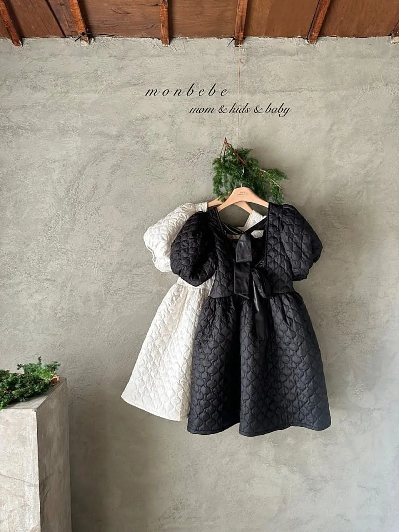 Monbebe - Korean Children Fashion - #littlefashionista - Quilting Bong Bong One-Piece With Mom - 10