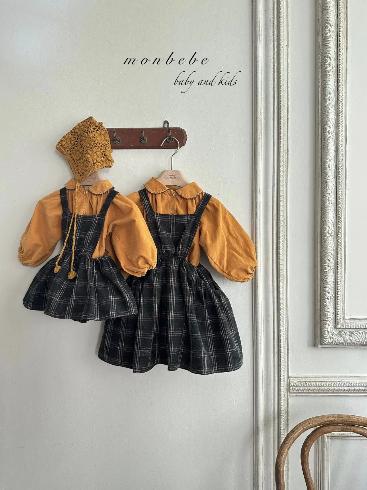 Monbebe - Korean Children Fashion - #magicofchildhood - Check Dungarees One-piece - 6
