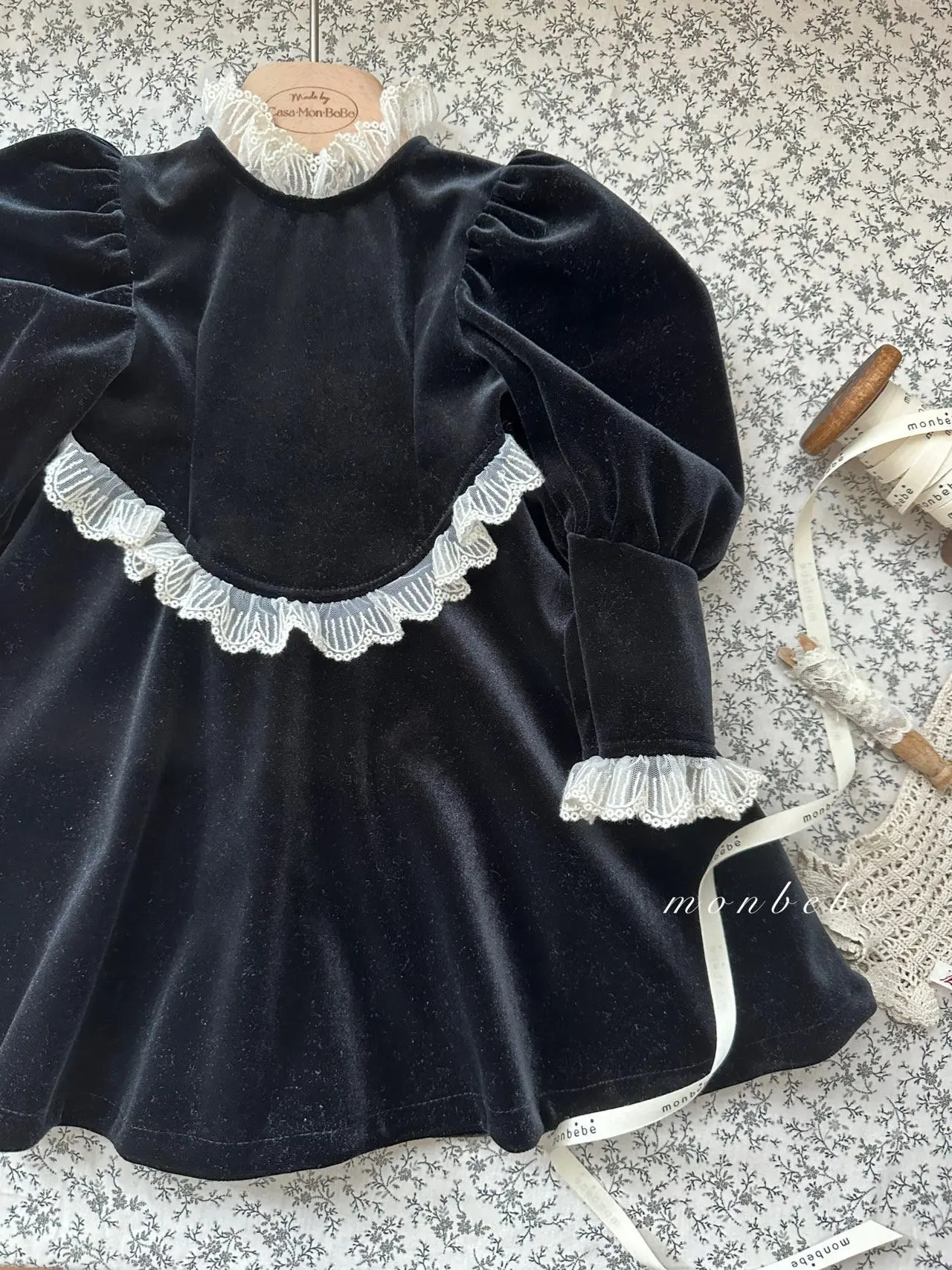 Monbebe - Korean Children Fashion - #toddlerclothing - Velvet One-piece - 6