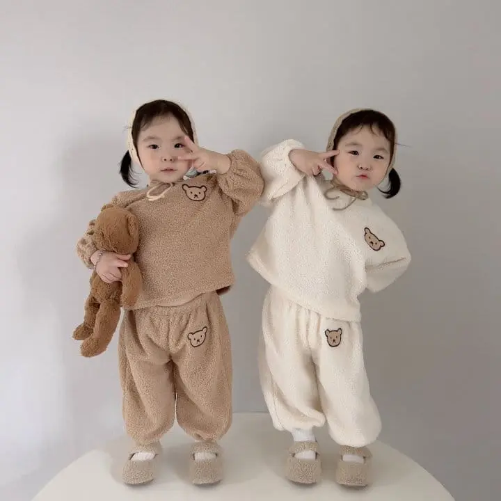 Moran - Korean Children Fashion - #Kfashion4kids - Bbogle Bear Top Bottom Set - 2