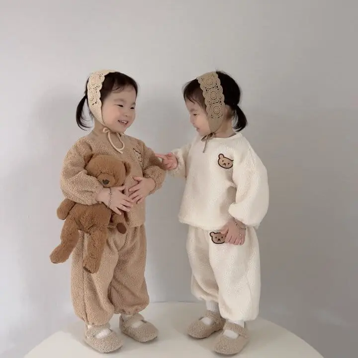 Moran - Korean Children Fashion - #minifashionista - Bbogle Bear Top Bottom Set - 5