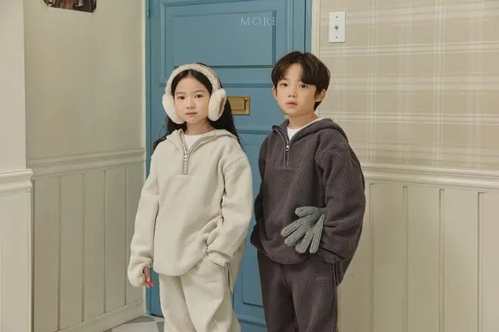 More - Korean Children Fashion - #prettylittlegirls - Fleece Warmer Top Bottom Set - 3