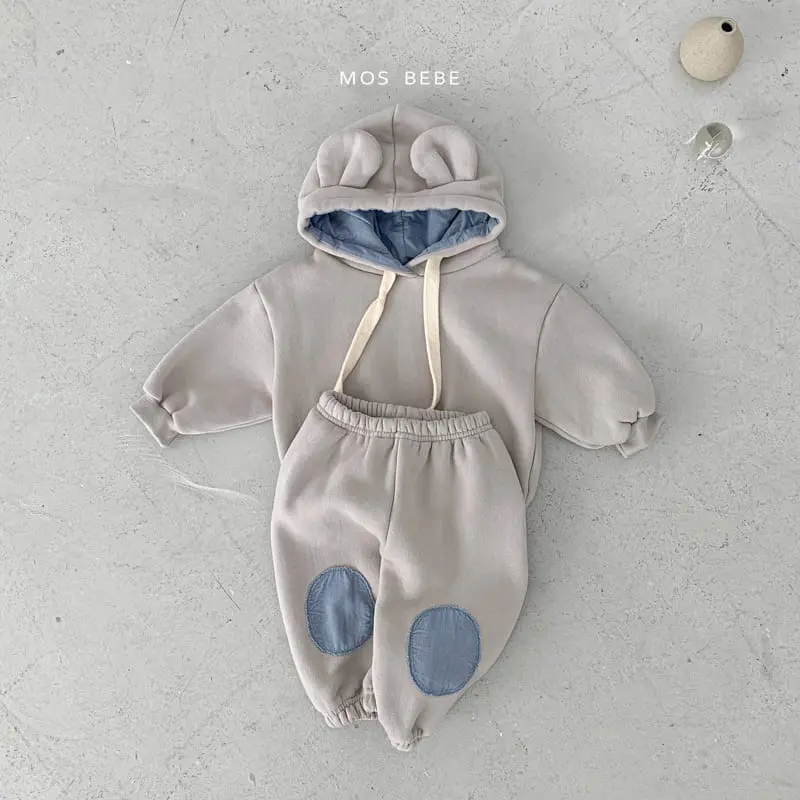 Mos Bebe - Korean Baby Fashion - #babyboutique - Bear Hoody Bbang Set - 2