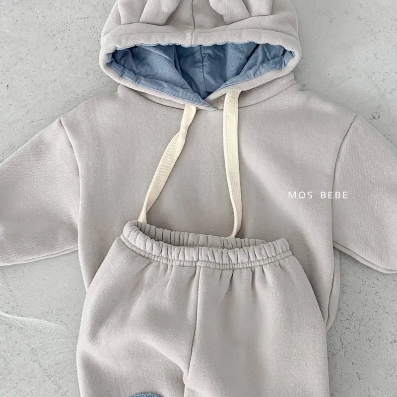 Mos Bebe - Korean Baby Fashion - #babyboutique - Bear Hoody Bbang Set - 3