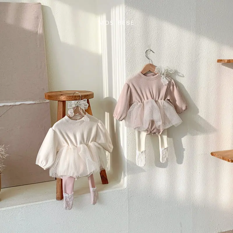 Mos Bebe - Korean Baby Fashion - #babyboutiqueclothing - Snow Flower Sha Bodysuit - 2