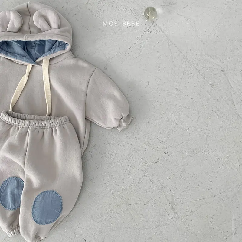 Mos Bebe - Korean Baby Fashion - #babyboutique - Bear Hoody Bbang Set - 4