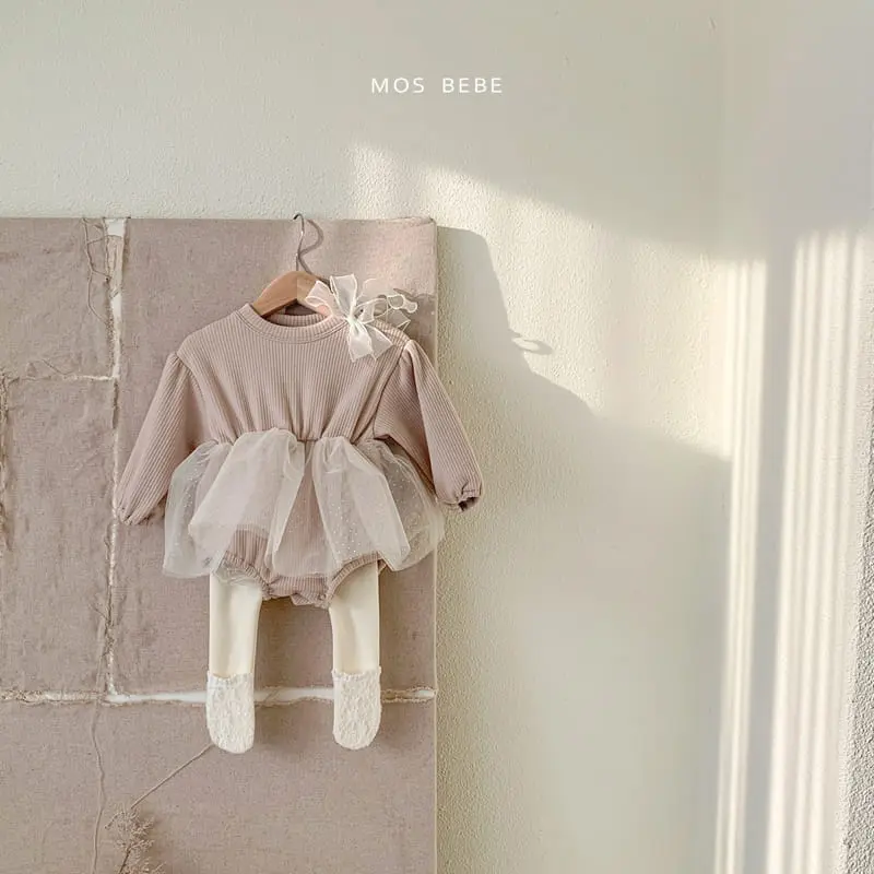 Mos Bebe - Korean Baby Fashion - #babygirlfashion - Snow Flower Sha Bodysuit - 6