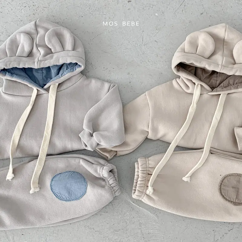 Mos Bebe - Korean Baby Fashion - #babylifestyle - Bear Hoody Bbang Set - 9