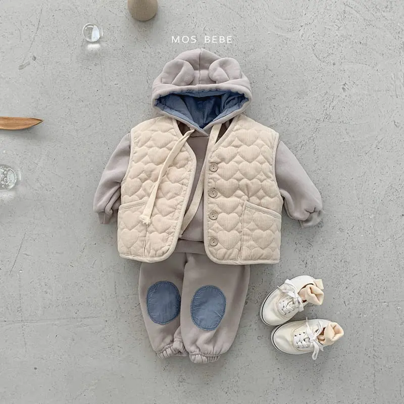 Mos Bebe - Korean Baby Fashion - #babyoutfit - Bear Hoody Bbang Set - 12