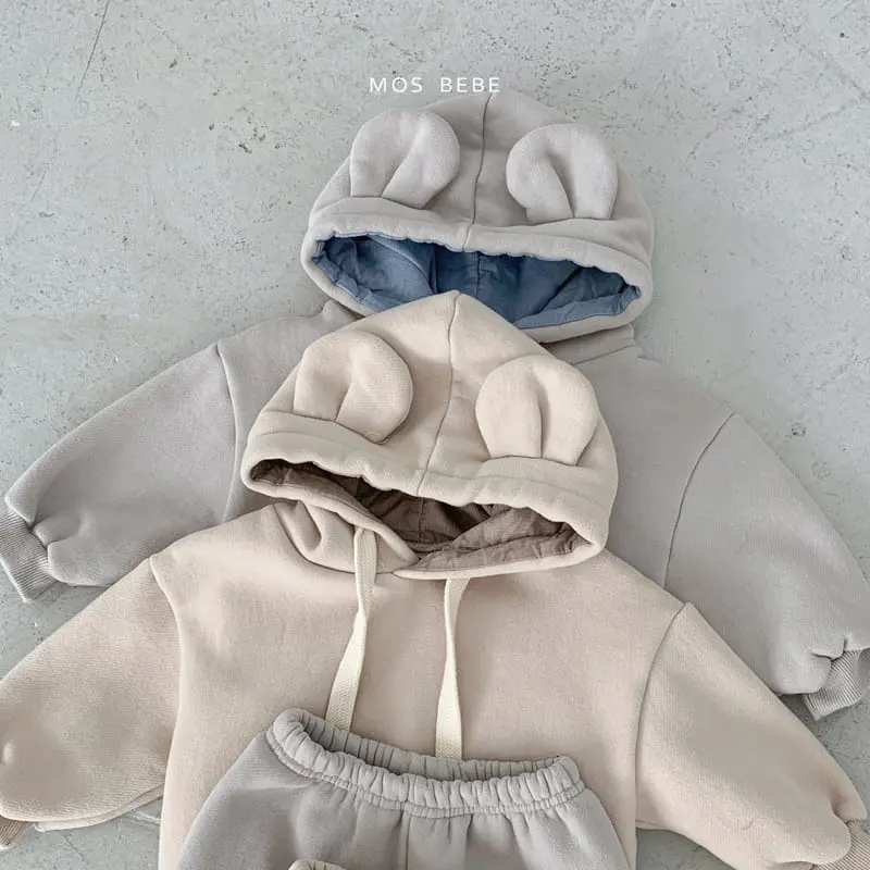 Mos Bebe - Korean Baby Fashion - #onlinebabyshop - Bear Hoody Bbang Set
