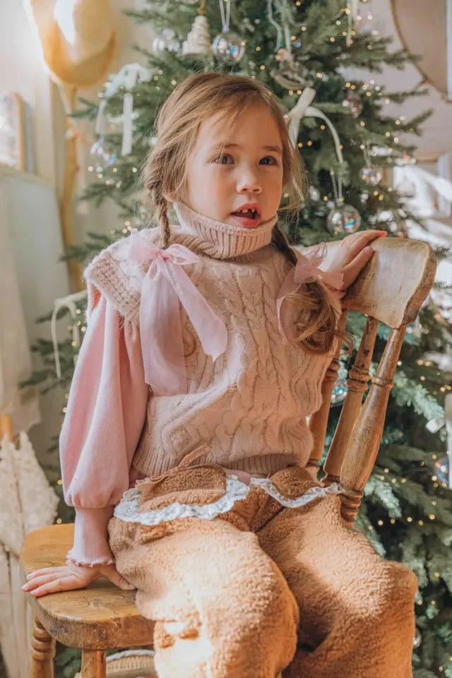 Mumunbaba - Korean Children Fashion - #Kfashion4kids - Knit Turtleneck Vest