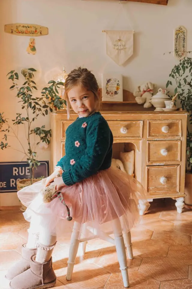 Mumunbaba - Korean Children Fashion - #designkidswear - Flower Knit Tee - 7